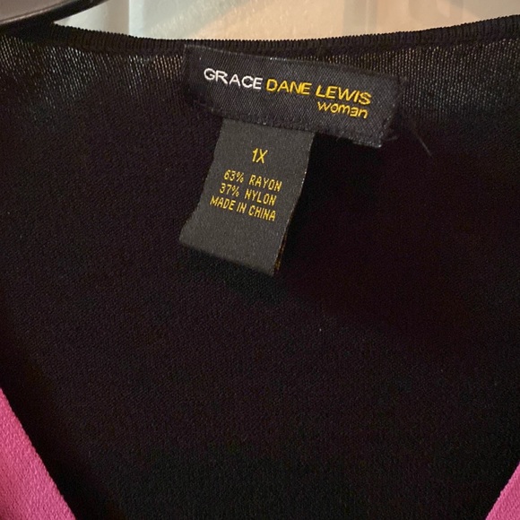 NWOT Grace Dane Lewis Pullover Lightweight Sweater, 1X, 63% Rayon, 37% Nylon - Picture 2 of 5